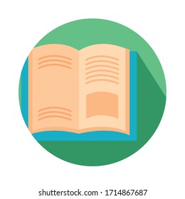 text book open block style icon vector illustration design