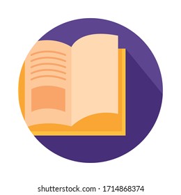 text book open block style icon vector illustration design