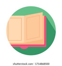 text book open block style icon vector illustration design