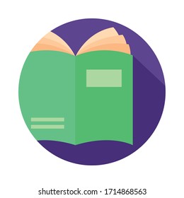 text book open block style icon vector illustration design