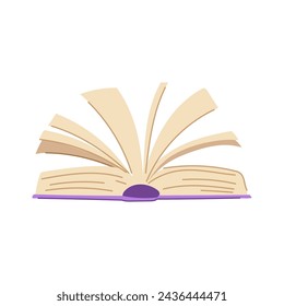 text book open cartoon. diary paper, cover empty, object education text book open sign. isolated symbol vector illustration