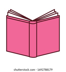 diseño de ilustración vectorial de icono abierto en el libro de texto
