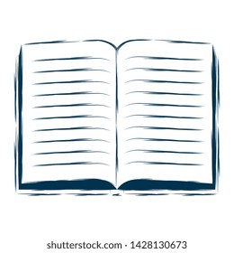 text book open school supply icon