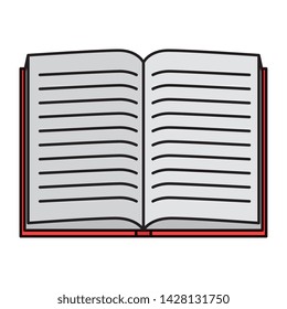 text book open school supply icon