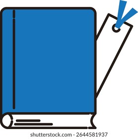 livro de texto com clipe de papel vetor ilustração design gráfico silhueta azul e branco