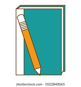 text book with pencil
