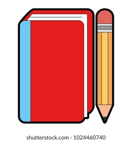text book with pencil