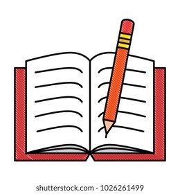 text book with pencil