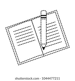 text book with pencil