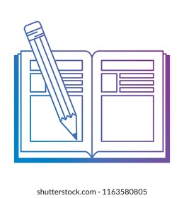 text book with pencil