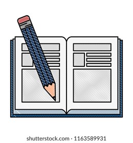 text book with pencil