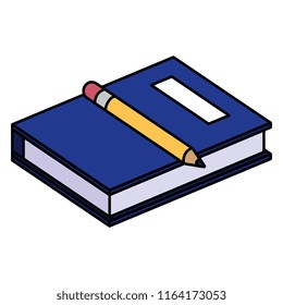 text book with pencil