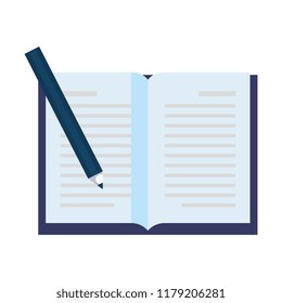 text book with pencil