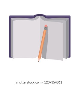 text book with pencil
