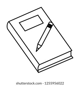 text book with pencil