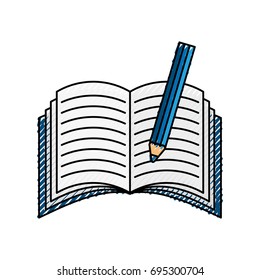 text book with pencil