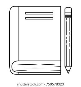 text book with pencil