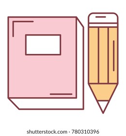 text book with pencil