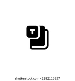 Text book read glyph solid style icon and illustration - vector