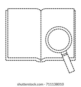 text book school with magnifying glass