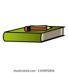 text book school with pencil