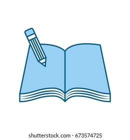 text book school with pencil