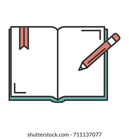 text book school with pencil