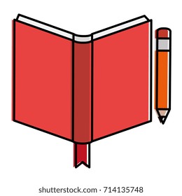 text book school with pencil