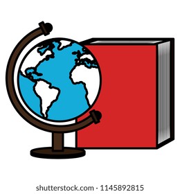 text book school with planet earth