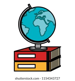 text book school with planet earth