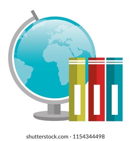 text book school with planet earth