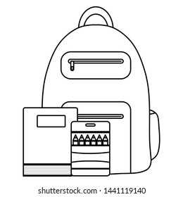 text book school with schoolbag