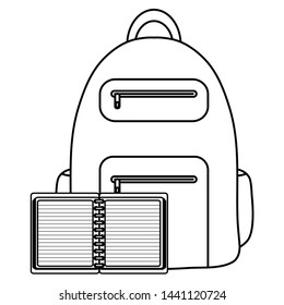 text book school with schoolbag