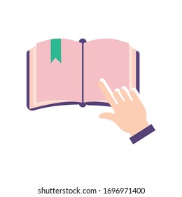 text book school supply flat style vector illustration design