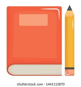 text book school supply with pencil