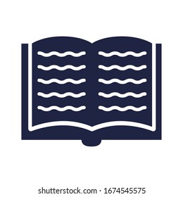 text book school supply silhouette style vector illustration design