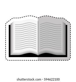 text book silhouette isolated icon