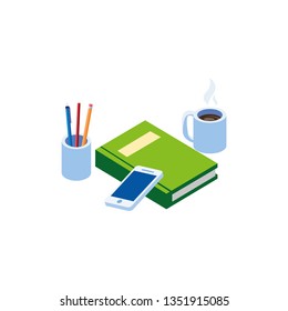 text book with smarphone