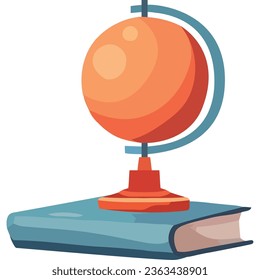 text book and world map supplies isolated