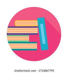 text books closed block style icon vector illustration design