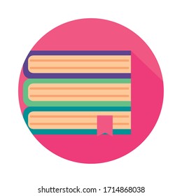 text books closed block style icon vector illustration design