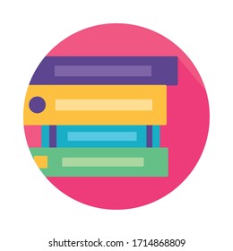 text books closed block style icon vector illustration design