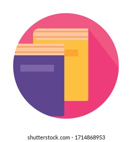 text books closed block style icon vector illustration design