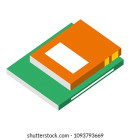 text books isometric icon