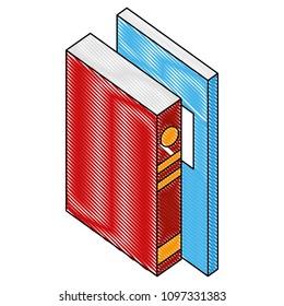 text books isometric icon