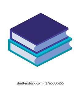text books library isometric icons vector illustration design