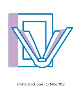 text books open and closed line style icon vector illustration design
