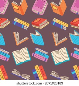 text books pattern icons background