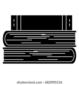 text books pile isolated icon