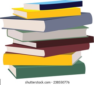 Text Books Stacked One Above Other Stock Vector (Royalty Free ...